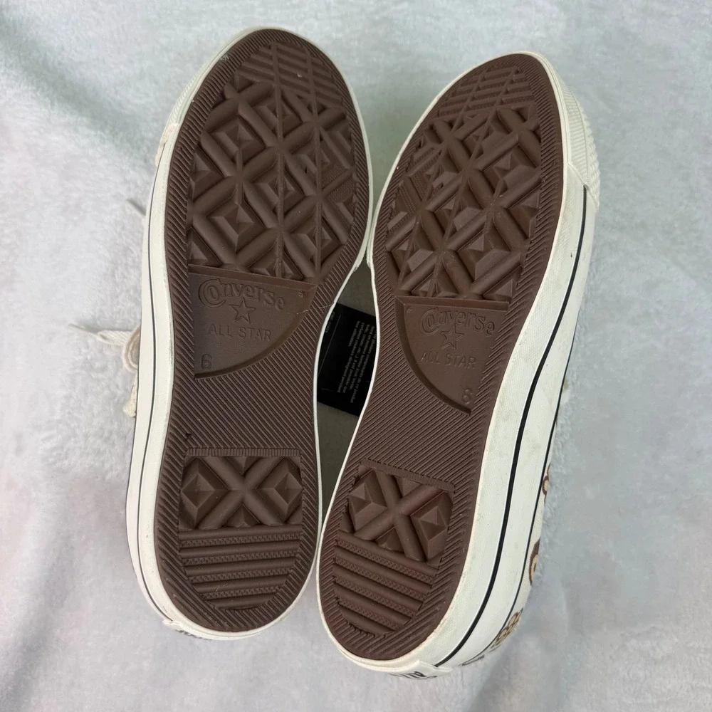 Converse Chuck Taylor All Star Platform Ox Smiley Peace Yin Yang Tan Womens 8 - Picture 10 of 12